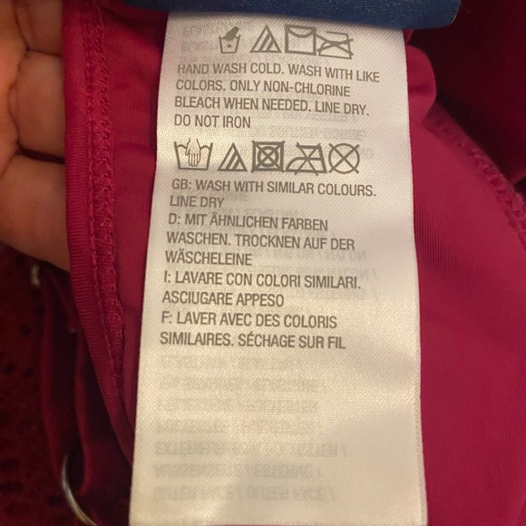 Denim and Company NWOT TWO PIECE raspberryDouble lined lace topAttached skirt - Picture 9 of 12